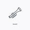 Trumpet outline icon. Simple linear element illustration. Isolated line trumpet icon on white background. Thin stroke sign can be