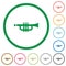 Trumpet outlined flat icons