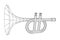 Trumpet pipe fife musiacal instrument vector illustration