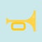 Trumpet simple Flat design icon soccer related