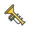 Trumpet vector, Feast of Saint Patrick filled icon editable outline