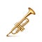 Trumpet on white vector