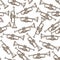 Trumpet wind musical instrument for orchestra seamless pattern