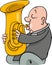 Trumpeter musician cartoon illustration