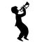 Trumpeter silhouette.  Jazz theme. Man playing the trumpet.