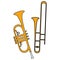 Trumpets instruments musical icons
