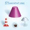 Truncated cone. Image of volumetric geometrical figure with examples of such objects form