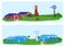 Trunk tank, farm reservoir, countryside industry, traditional nature equipment, design, in cartoon style vector