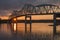 Truss Bridge at Sunset