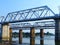 Truss Girder Railway Bridge on Shivnath River, Durg. Chhattishgarh.