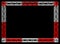 Trusses construction red and white decorative border isolated on black