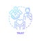 Trust blue gradient concept icon