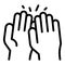 Trust friend hand icon, outline style