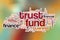 Trust fund word cloud with abstract background