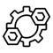 Trust gears wheels icon, outline style