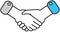 Trust icon. Handshake sign with shield. Partnership and agreement symbol. Trust for protection