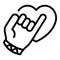 Trust love friend icon, outline style