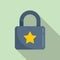 Trust padlock icon flat vector. Computer secure