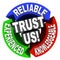 Trust Us Circle Words Reliable Experienced