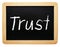 Trust - wooden chalkboard with text