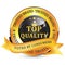 Trusted Brand. Top Quality, Voted by consumers - shiny icon / label / badge.