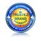 Trusted Brand. Top Quality, Voted by consumers - shiny icon / label / badge.