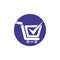 Trusted choice shopping cart logo icon design.