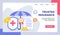 Trusted insurance Umbrella with certified for web website home homepage landing page template banner with modern flat