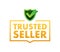 Trusted seller label. Marketplace is trustworthy. Vector stock illustration.