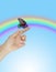 Trusting Rainbow Butterfly Message Background