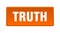 truth button. truth square isolated push button.