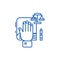 Truth concept,hand on  line icon concept. Truth concept,hand on  flat  vector symbol, sign, outline illustration.