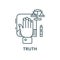 Truth concept,hand on  vector line icon, linear concept, outline sign, symbol