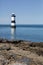 Trwyn Du Lighthouse on the island of Anglesey, Wales