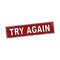 Try again red dirty grungy comic dots square rubber stamp