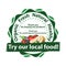 Try our local food! printable advertising sticker / label