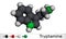 Tryptamine molecule. It is aminoalkylindole. Molecular model. 3D rendering