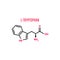 Tryptophan skeletal formula and structure.