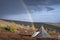 Tsaatan yurt in a landscape of northern Mongolian taiga