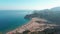 Tsambika beach near Kolympia on Rhodes island, Dodecanese, Greece 4k aerial footage from drone