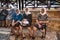 TSAMBIKA, RHODES ISLAND, GREECE â€“ SEPTEMBER 6 2017: Old Greek unknown women sit on the bench and enjoy afternoon near Tsambika