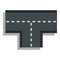 Tshaped crossroad icon, flat style