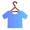 Tshirt on hanger flat icon. Shirt hanging color icons in trendy flat style. Clothing gradient style design, designed for