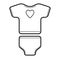 Tshirt. Panties. Baby icon on a white background, line vector