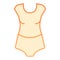 Tshirt and panties flat icon. Woman underware orange icons in trendy flat style. Lady underclothes gradient style design