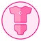 Tshirt. Panties. Pink baby icon on a white background