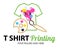 Tshirt Printing cmyk palette concept. Abstract modern colored vector logo template of t-shirt printing. For typography, print,