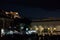 Tsidarakis Mosque during evening, on Monastiraki Square, in the city center of Athens, with the iconic Acropolis in the background