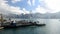 Tsim Sha Tsui Star Ferry Pier with blue sky in Hong Kong