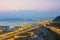 Tsing Ma Bridge and highway scene in Hong Kong